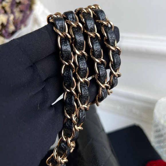 Authentic Chanel Classic Square Black Caviar Leather Mini Crossbody Bag B0846 - Picture 11 of 16